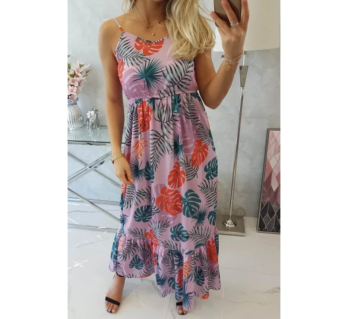 Šaty s motívom listov fialovej Šaty s motívom listov fialovej