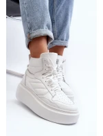 model 21647188 Dámské Kožené Sportovní Boty Na Platformě Bílé - Zazoo model 21647188 Dámské Kožené Sportovní Boty Na Platformě Bílé - Zazoo