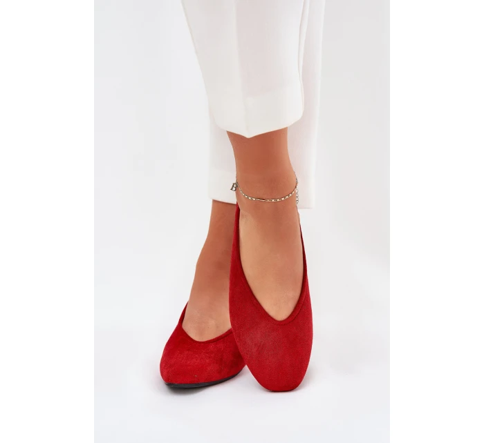 Klasické Baletky Z Eko Semiše Červené model 21687300 - Boto