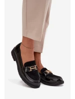 Lakované dámské se zlatým detailem  Černé model 21711999 - S.Barski