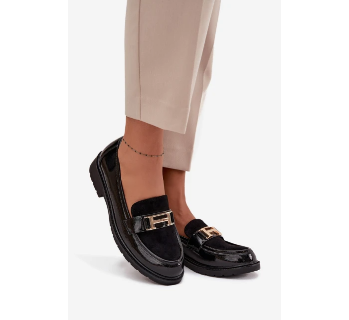 Lakované dámské se zlatým detailem  Černé model 21711999 - S.Barski