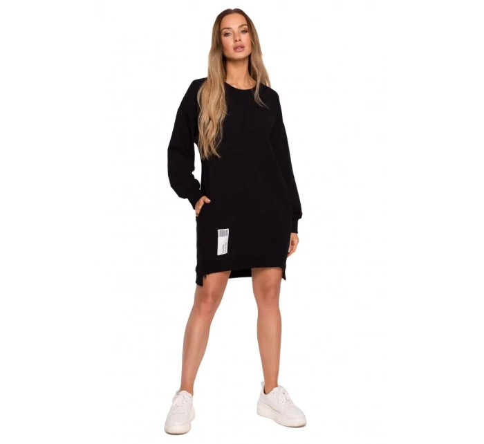 model 17191712 Svetrová tunika se zipy černá - Moe model 17191712 Svetrová tunika se zipy černá - Moe