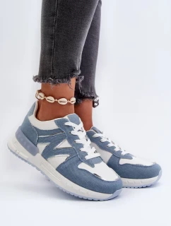 Dámske džínsové tenisky z ekokože, modré Kaimans