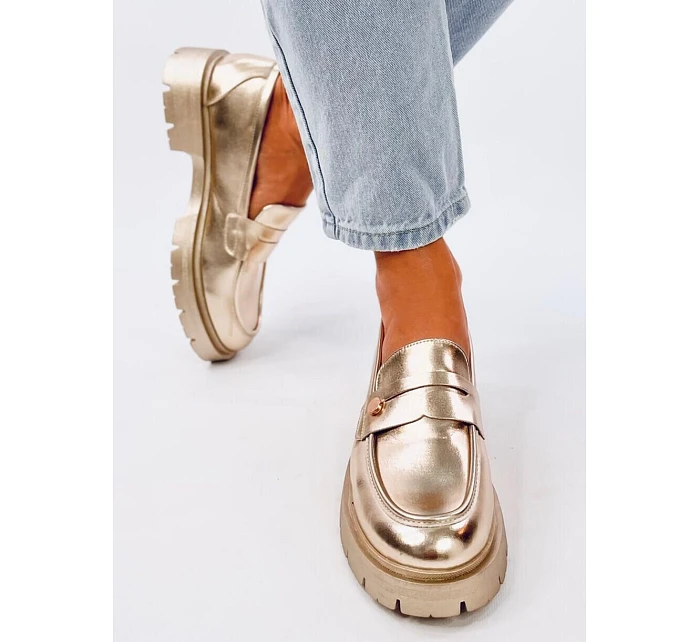 Dámske kožené mokasíny 28359 1736 gold - Ideálna obuv