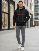 Pánská mikina s kapucí černá model 21994653 - Dstreet