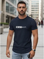 Pánske klasické streetwearové tričko s potlačou tmavomodré FashionStreet NX5122R Pánske klasické streetwearové tričko s potlačou tmavomodré FashionStreet NX5122R