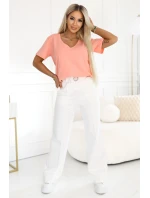 damska z dekoltem V i krótkim  model 22036868 - numoco basic