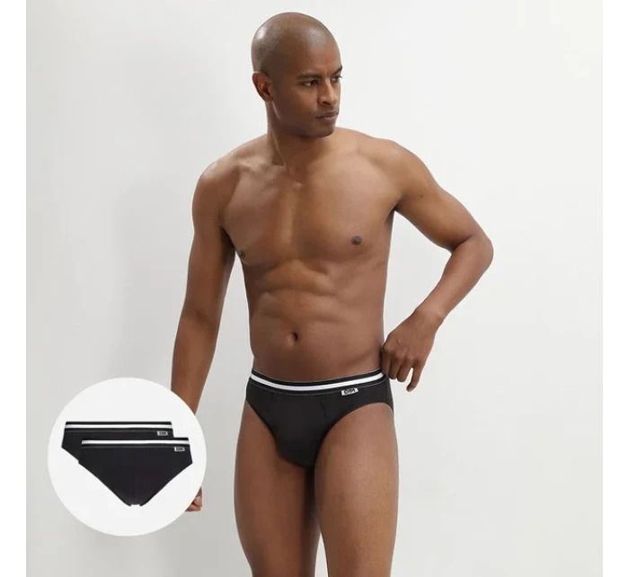 Pánske nohavičky 2 ks DIM COTTON STRECH SLIP 2x - DIM - čierne