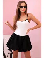 Dámské šaty na ramínkách s  sukní bílá model 21035527 - K-Fashion