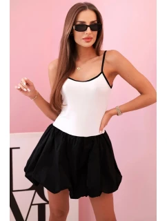 Dámské šaty na ramínkách s  sukní bílá model 21035527 - K-Fashion