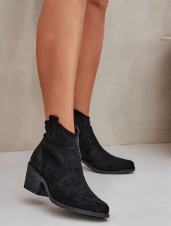 Botky Na Zip Eko Semišové Černé model 21685110 - S.Barski