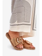 Płaskie Klapki Damskie Z Ozdobnym Detalem Camel Nellodra Płaskie Klapki Damskie Z Ozdobnym Detalem Camel Nellodra