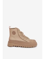 Wysokie Trampki Damskie Ocieplane Big Star OO274A356 Beżowe
