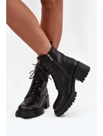 Kožené dámské workery na s ozdobným detailem bordó model 21713665 - Artiker Kožené dámské workery na s ozdobným detailem bordó model 21713665 - Artiker