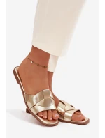 Dámské ploché pantofle s zlatými pásky Marissae