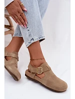 Dámske prírodné semišové sandále Big Star TT274542 beige Dámske prírodné semišové sandále Big Star TT274542 beige
