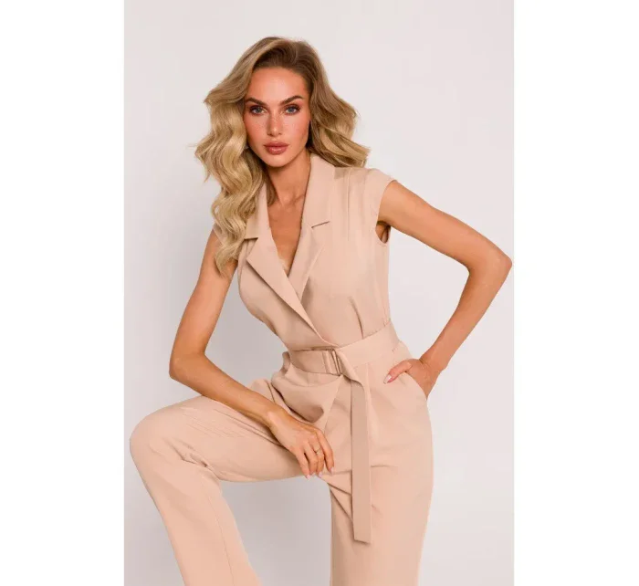 M780 Kombinéza s asymetrickým vzorom - béžová