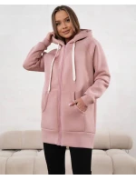 Dámska hrubá mikina na zips Goodlookin svetlo ružová (551)