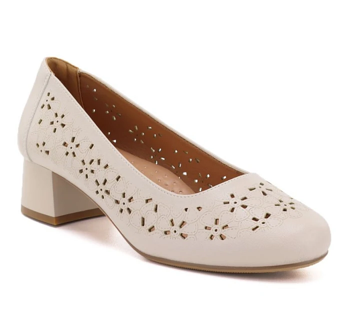 Dámske otvorené béžové lodičky Sergio Leone SK180