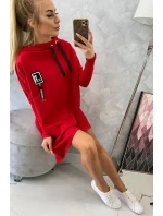 Oversize mikina s asymetrickými boky červená Oversize mikina s asymetrickými boky červená