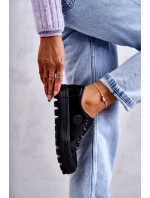 Modne Lakierowane Trampki Big Star KK274044 Czarne