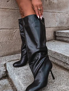 Dámské kozačky na podpatku Černé model 22349388 - Boto