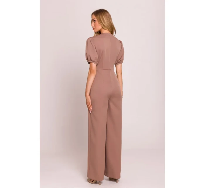 model 20970758 Kombinéza s puff rukávy mocca - Moe model 20970758 Kombinéza s puff rukávy mocca - Moe