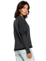 model 18001898 Oversized top s výstřihem do V na zádech grafitový - BeWear