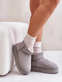 Dámske zateplené snežnice s kožušinou Grey Xamella