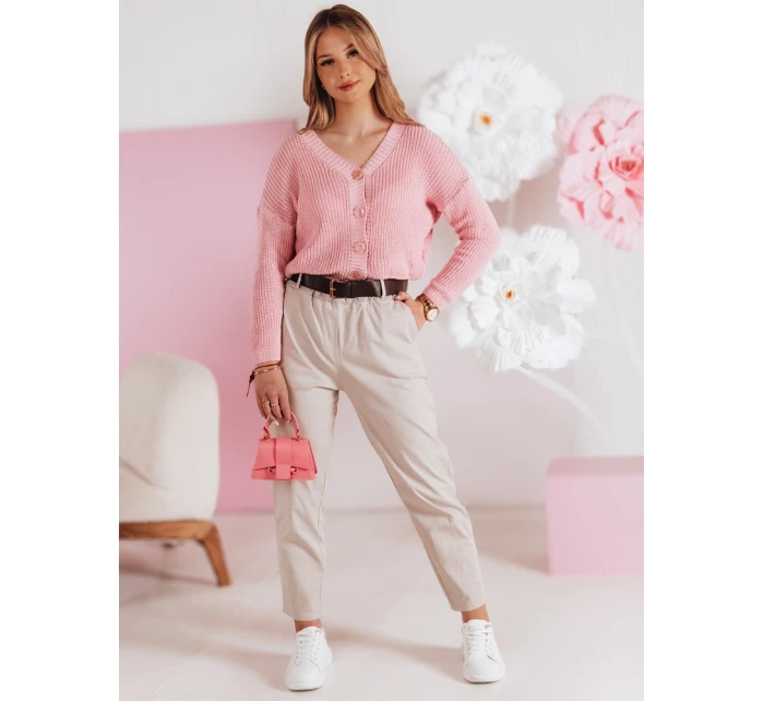 Dámske ležérne nohavice s opaskom SOFELIA moka FashionStreet UY2505