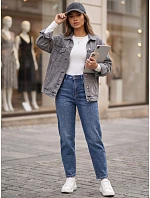 Dámske džínsy Mom Fit s vysokým pásom, modré, FashionStreet UY3104