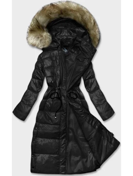 PIKOWANA DŁUGA KURTKA DAMSKA CZARNA model 21245584 - Glakate