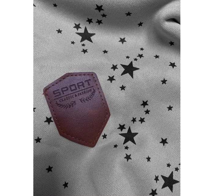 Šedá dámská rozepínací mikina se vzorem model 19690656 - 6&8 Fashion