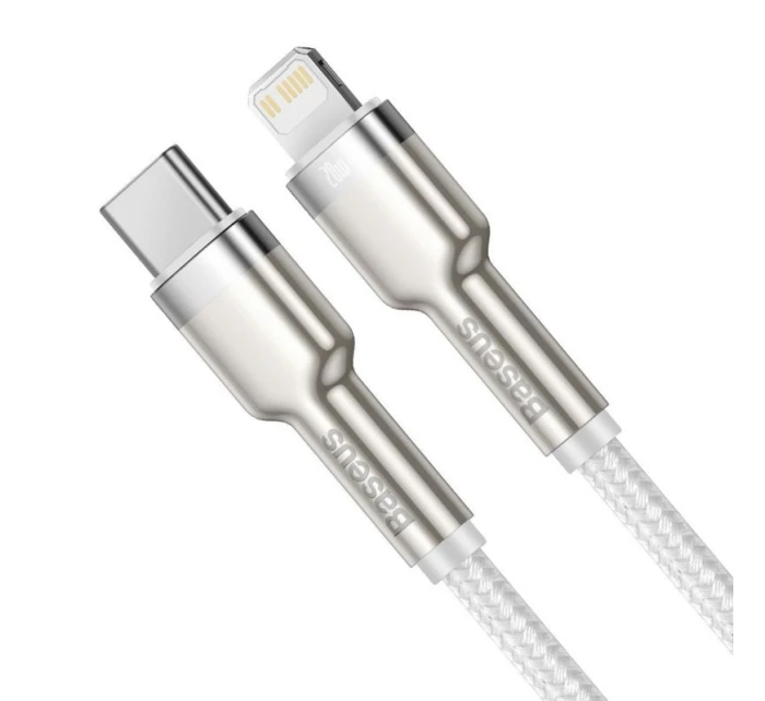 BASEUS USB-C LIGHTNING KÁBEL CAFULE PD 1M BIELY