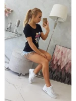 Halenka s potiskem model 18742964 černá - K-Fashion