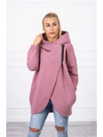 Krátka mikina na zips tmavoružová