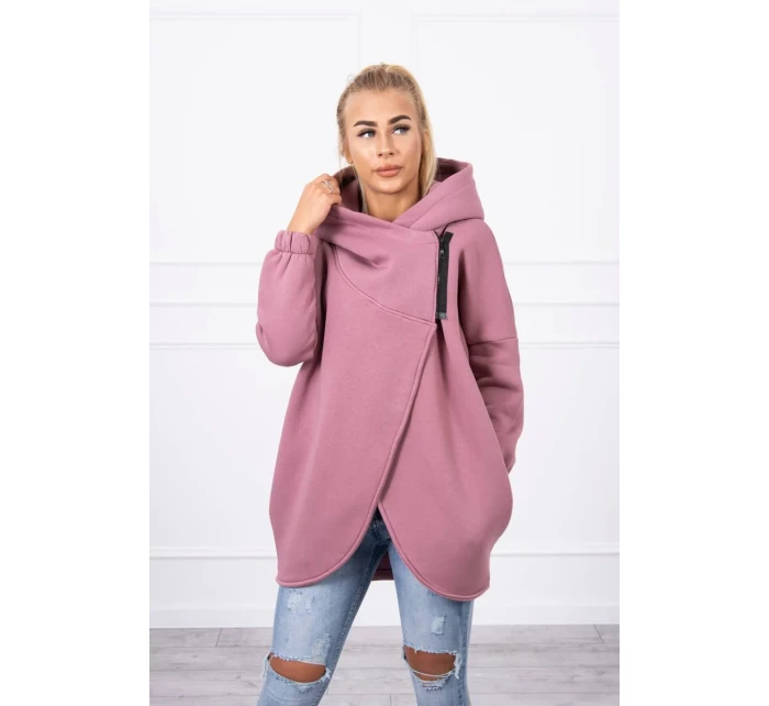 Krátka mikina na zips tmavoružová