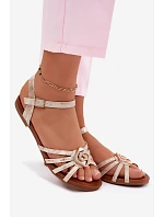 Dámské sandály Ploché S A Ozdobou  Zlaté model 22133711 - S.Barski