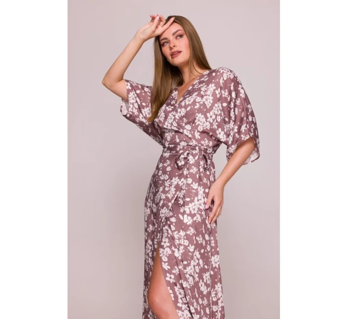 S405 Zavinovacie maxi šaty s potlačou - model 2