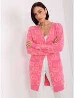 Ružový dámsky sveter so vzormi