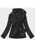 Tenká černá dámská bunda s vsadkami model 17044095 - ATURE Tenká černá dámská bunda s vsadkami model 17044095 - ATURE