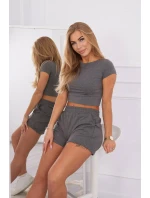 Bavlněná souprava s kraťasy grafitová Bavlněná souprava s kraťasy grafitová