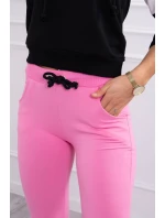 Farebná pruhovaná súprava svetloružová+ecru