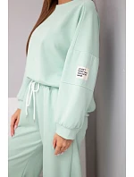 Dámský komplet model 22173149 mikina + kalhoty tmavě mátová - K-Fashion