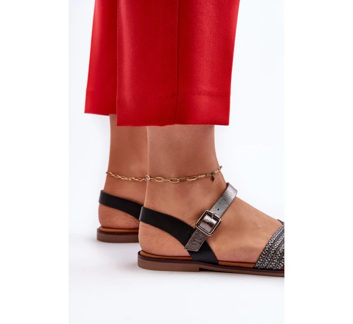 Dámské Ploché Sandály model 21660404 Černé - S.Barski