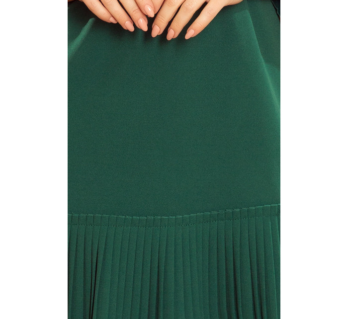 Dámske plisované šaty Numoco LUCY - zelené