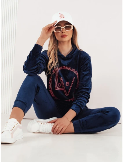 VIP PRIVATE tmavomodrý dámsky velúrový set FashionStreet AY0867