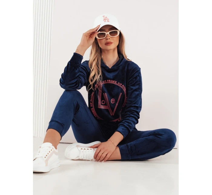 VIP PRIVATE tmavomodrý dámsky velúrový set FashionStreet AY0867