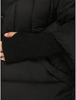 Pikowana kurtka damska zimowa z futerkiem czarna FashionStreet TY5741 Pikowana kurtka damska zimowa z futerkiem czarna FashionStreet TY5741