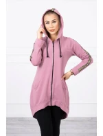 Mikina se zipem na zádech tmavě růžová